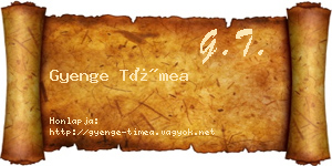 Gyenge Tímea névjegykártya